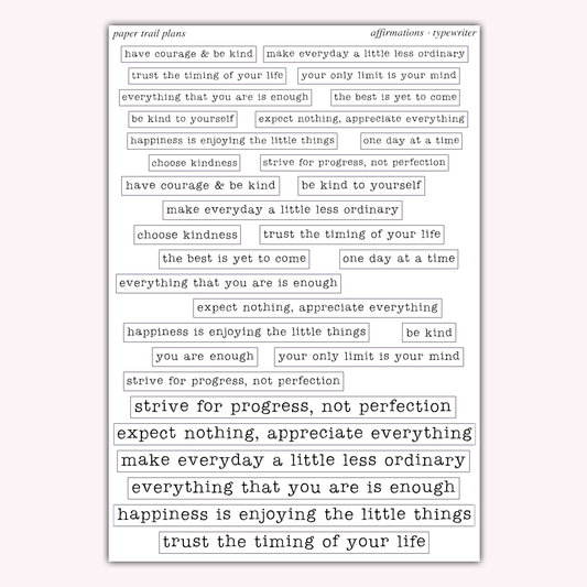 Affirmations - Typewriter