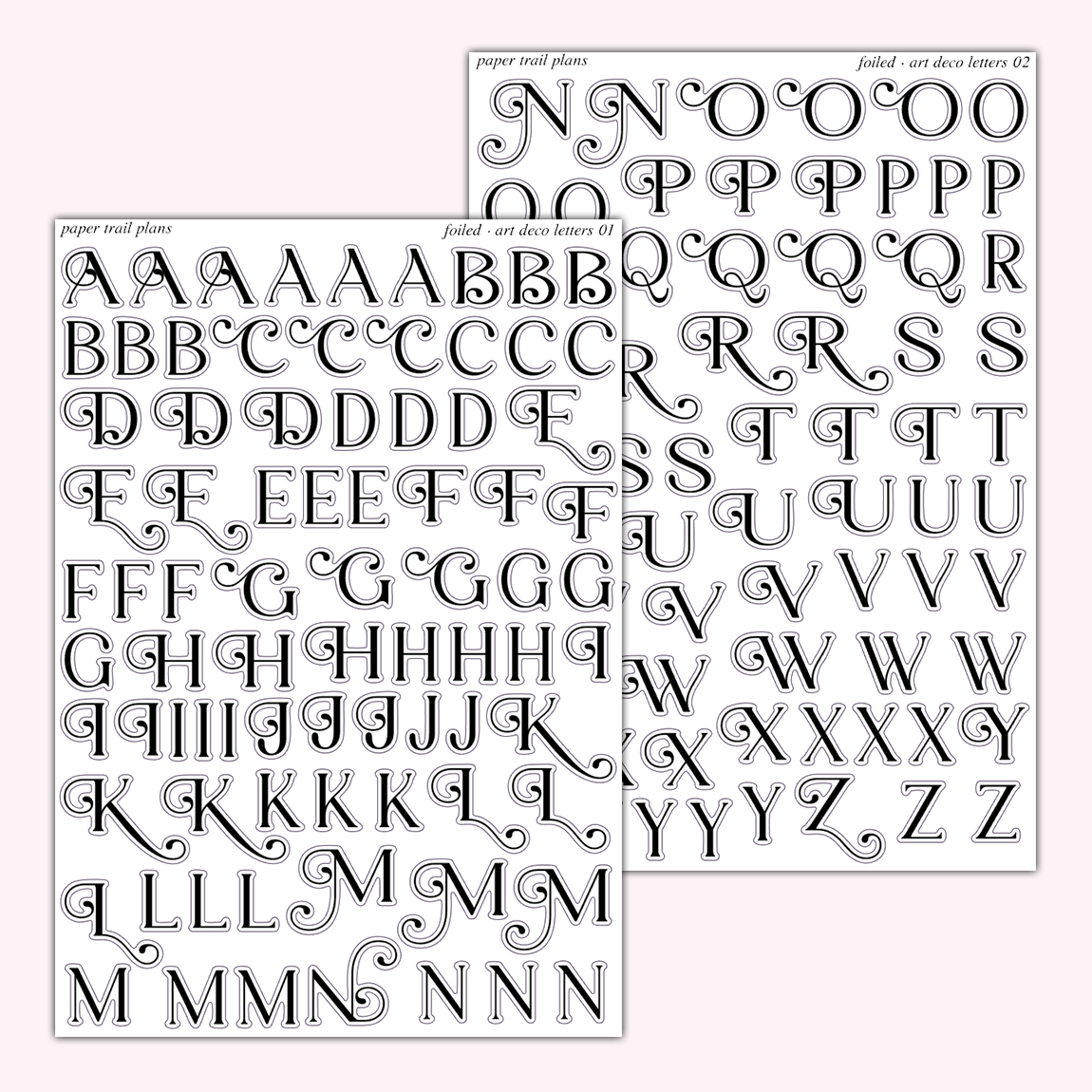 Art Deco Letters - Foiled