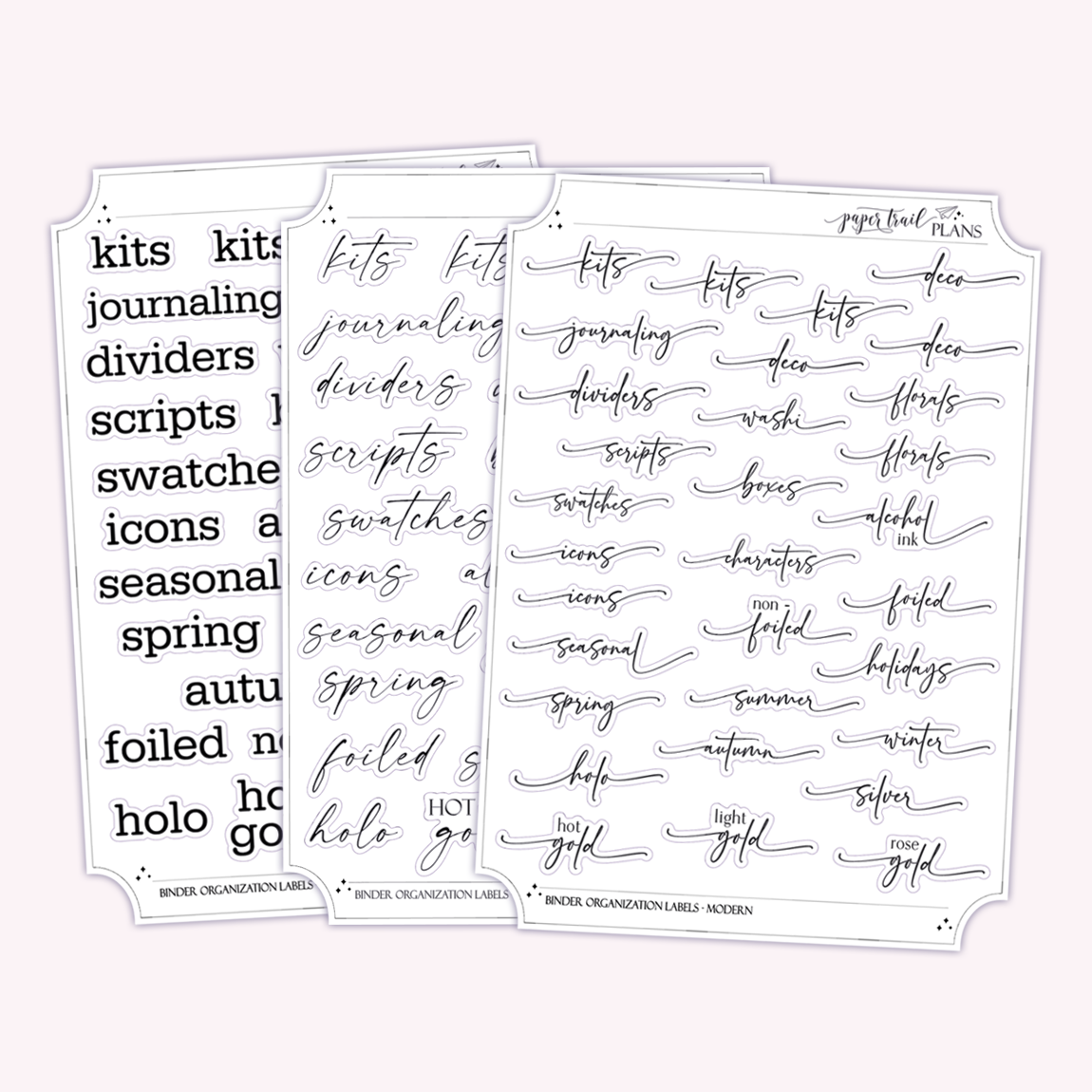 Binder Organization Labels