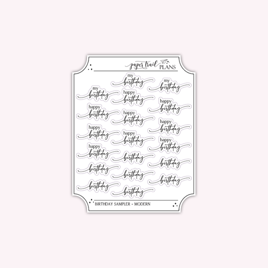 Birthday Sampler - Modern