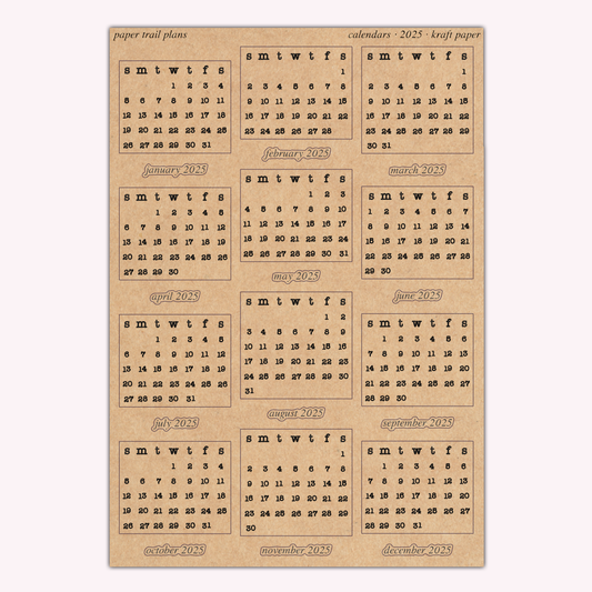 Calendars - 2025 - Kraft Paper