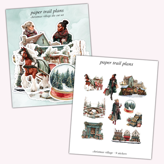 Christmas Village Die Cut Sticker Set