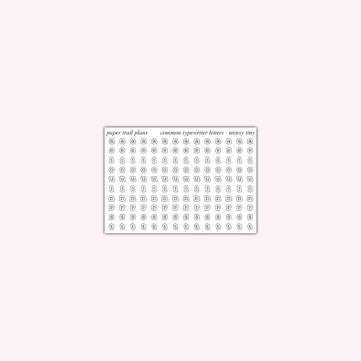 Common Typewriter Letters - Teensy Tiny