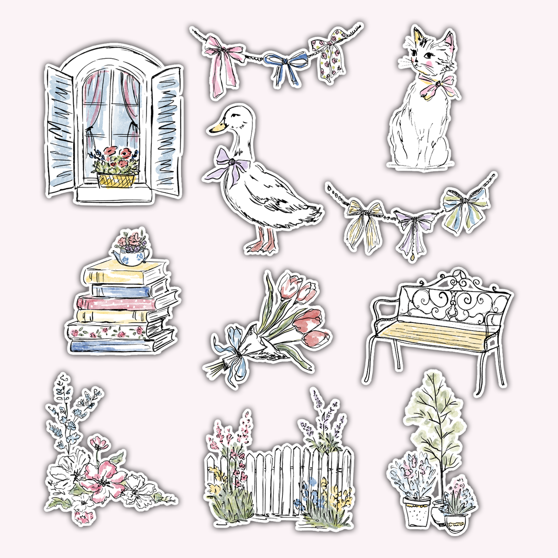 Countryside Die Cut Sticker Set