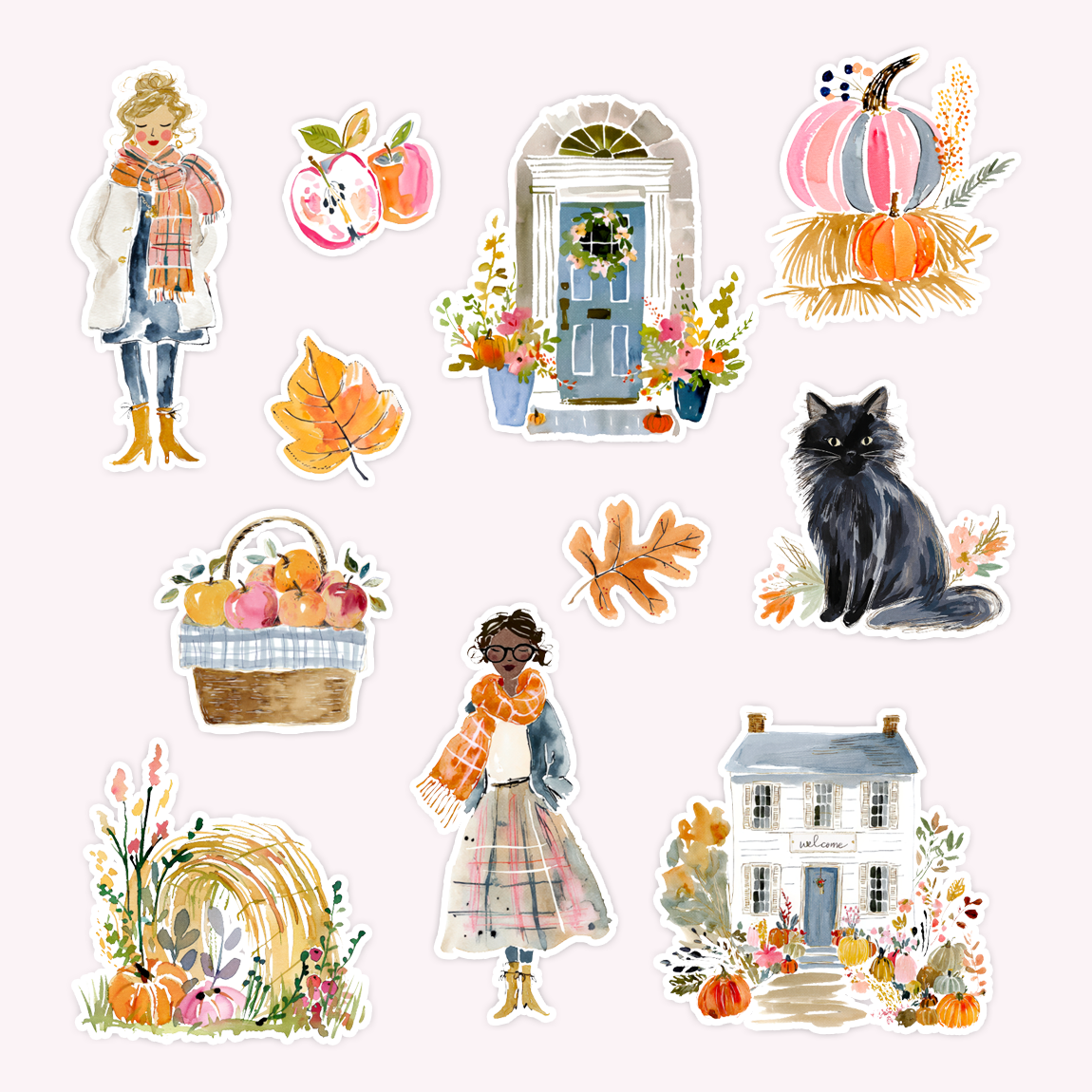 Cozy Die Cut Sticker Set