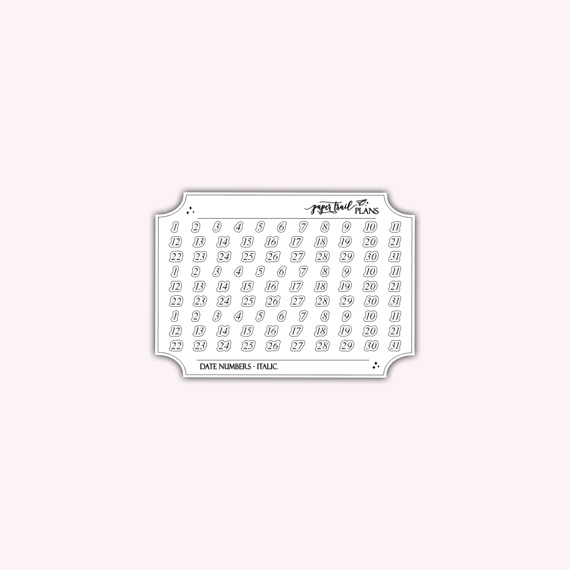 Date Numbers - Italic