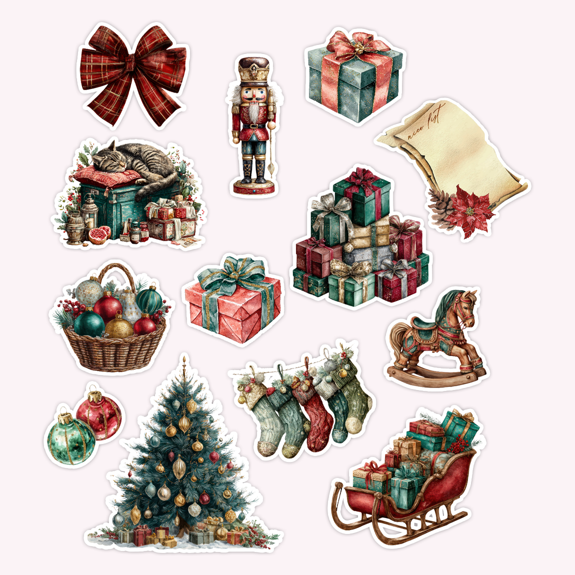 Festive Die Cut Sticker Set