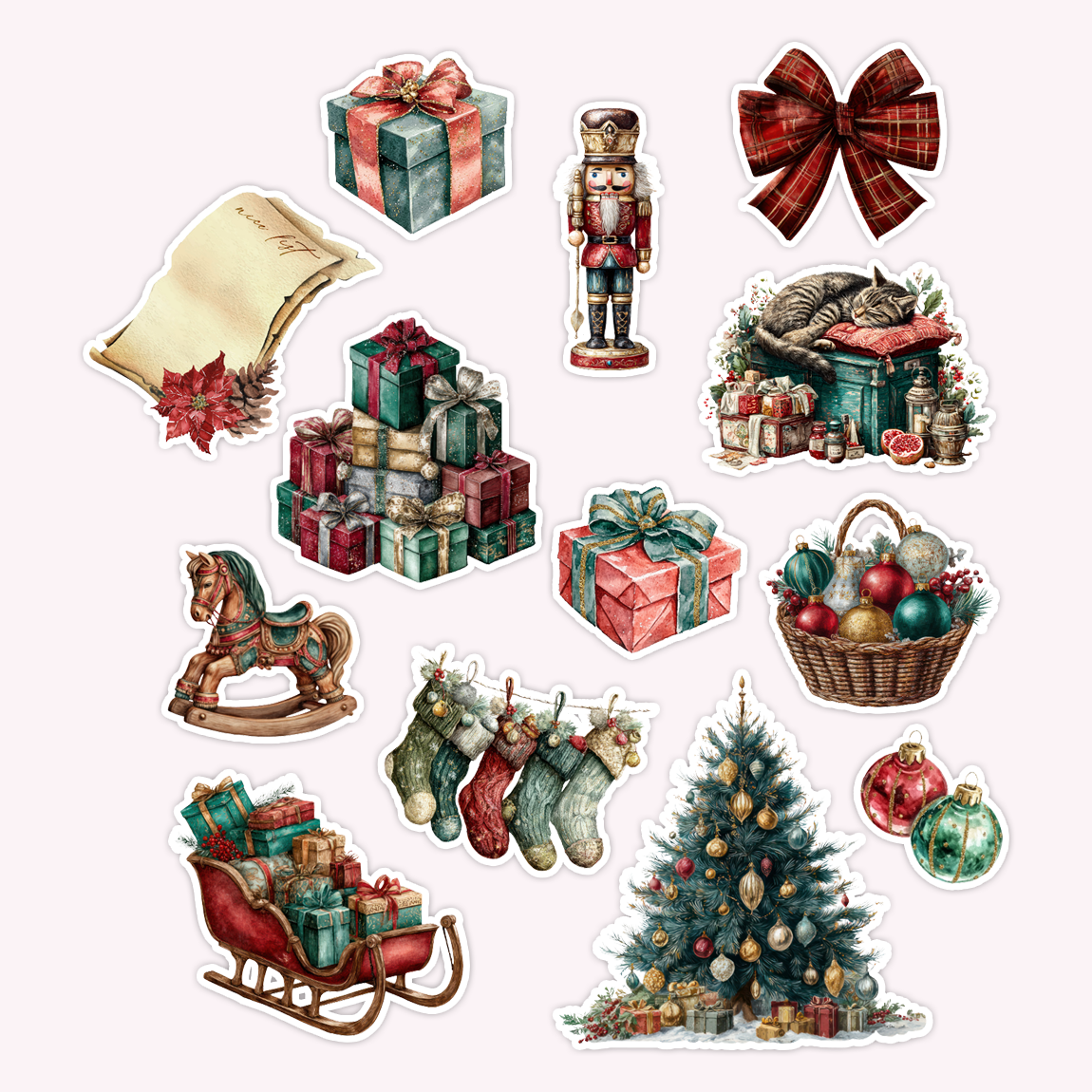 Festive Die Cut Sticker Set