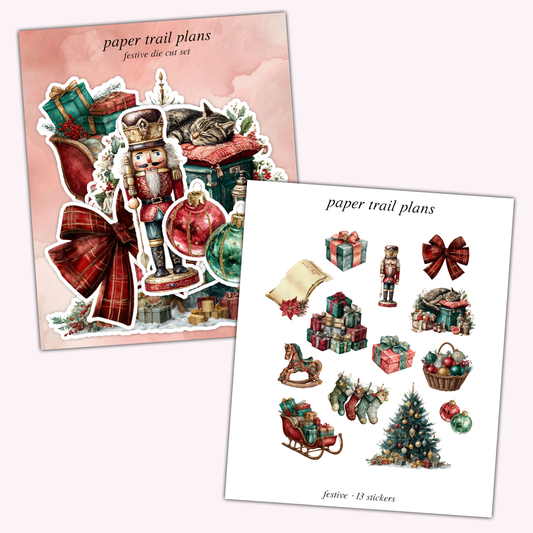 Festive Die Cut Sticker Set