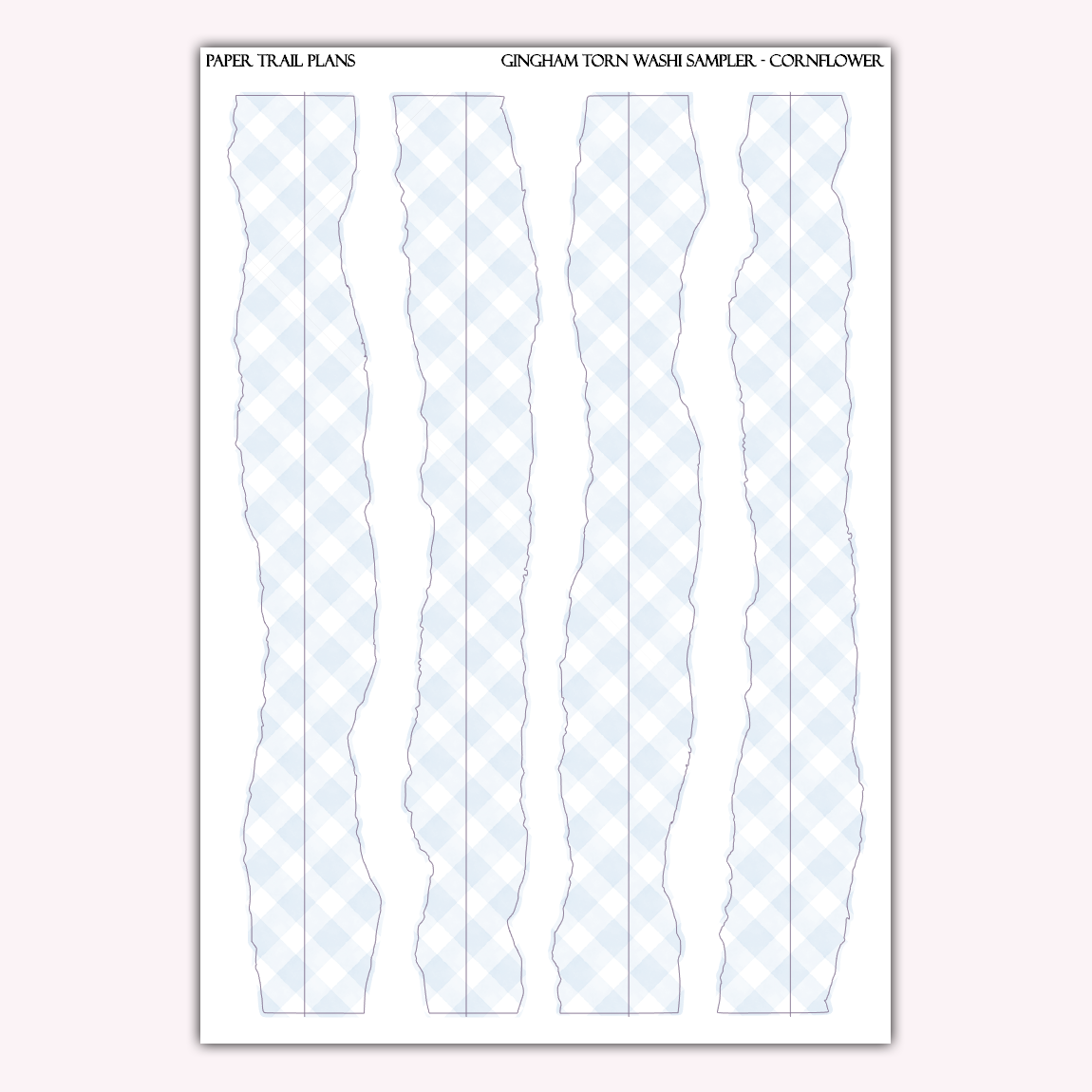 Gingham Torn Washi Samplers *NEW WASHI PAPER OPTION!*