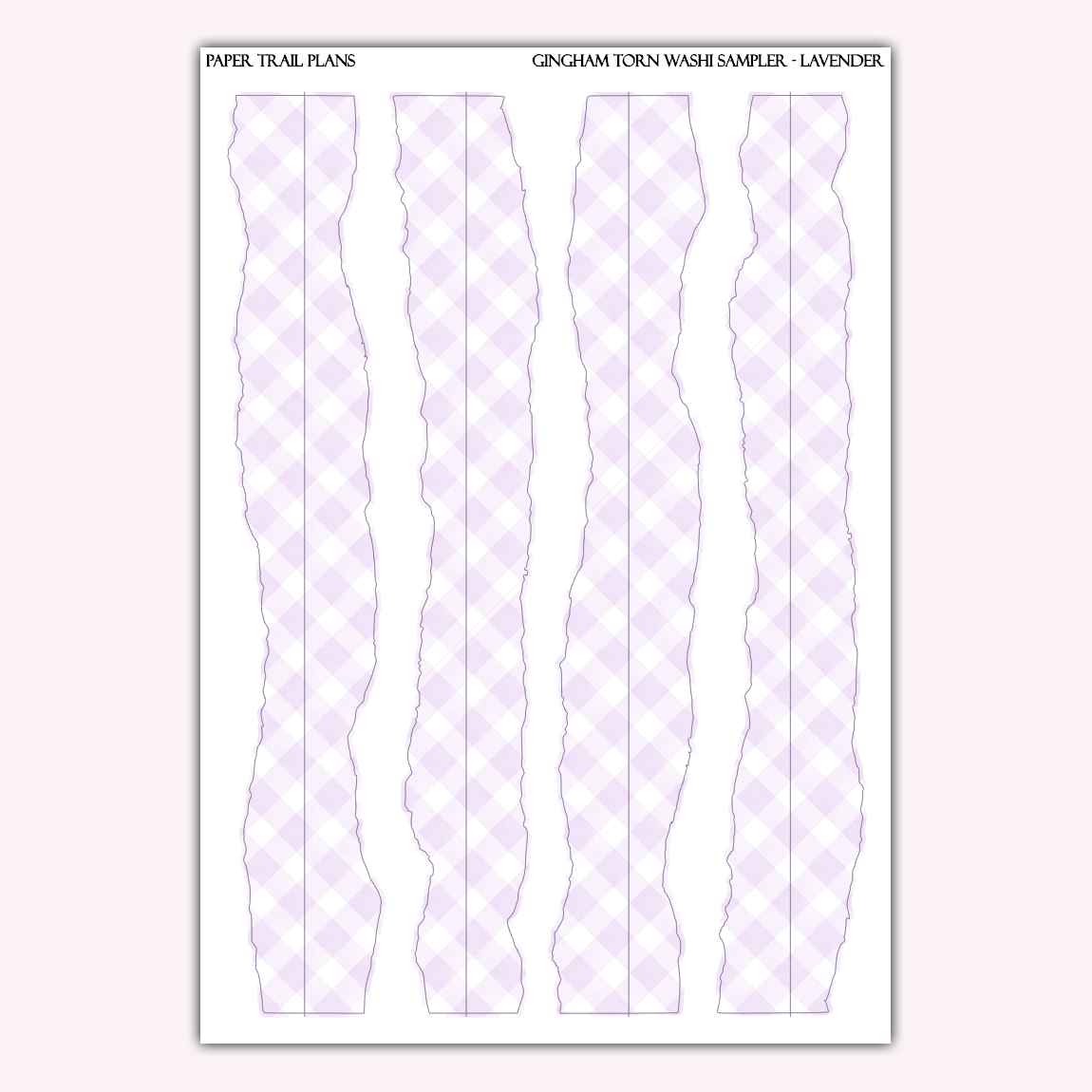 Gingham Torn Washi Samplers *NEW WASHI PAPER OPTION!*