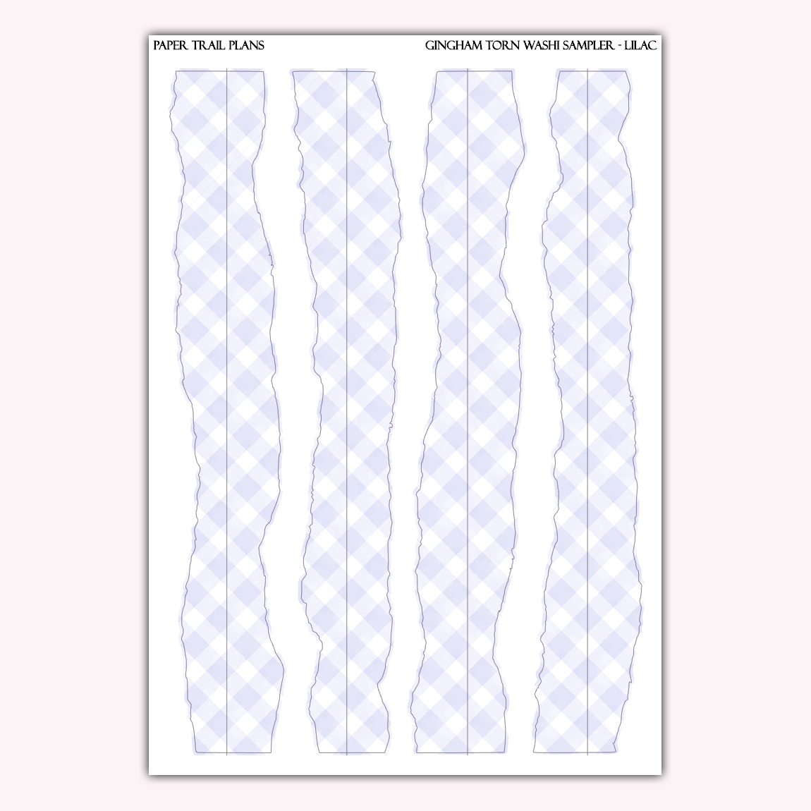 Gingham Torn Washi Samplers *NEW WASHI PAPER OPTION!*