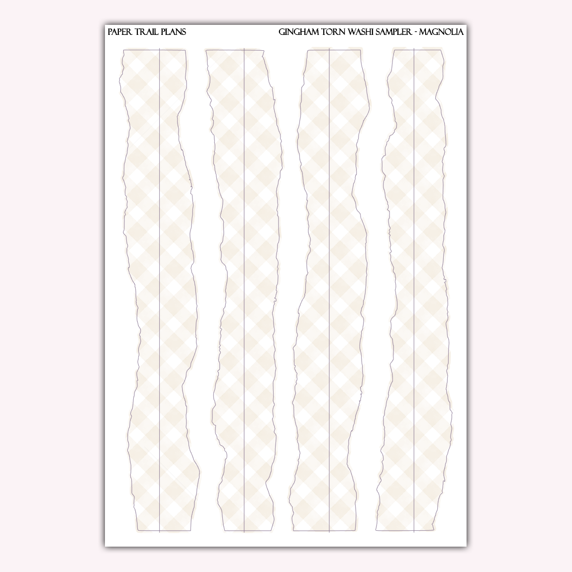 Gingham Torn Washi Samplers *NEW WASHI PAPER OPTION!*