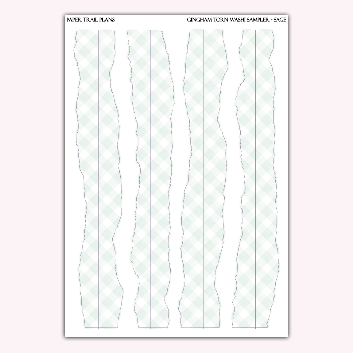 Gingham Torn Washi Samplers *NEW WASHI PAPER OPTION!*