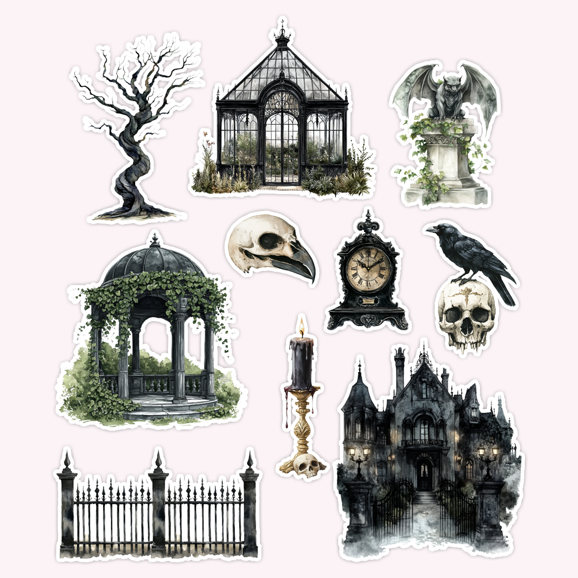 Gothic Die Cut Sticker Set