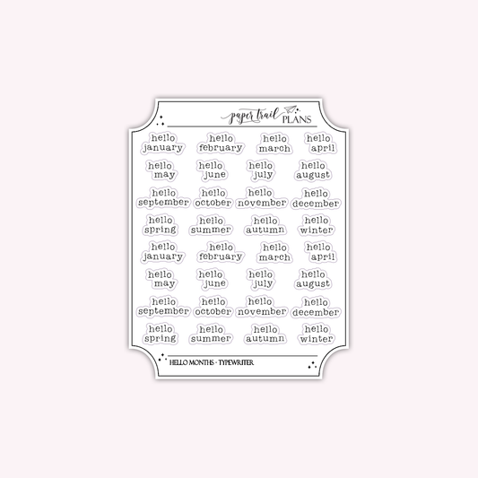 Hello Months - Typewriter