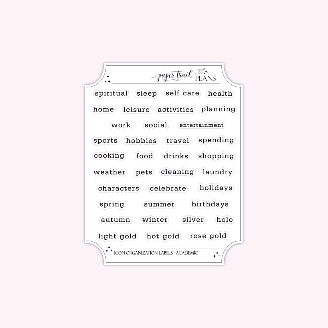 Icon Organization Labels