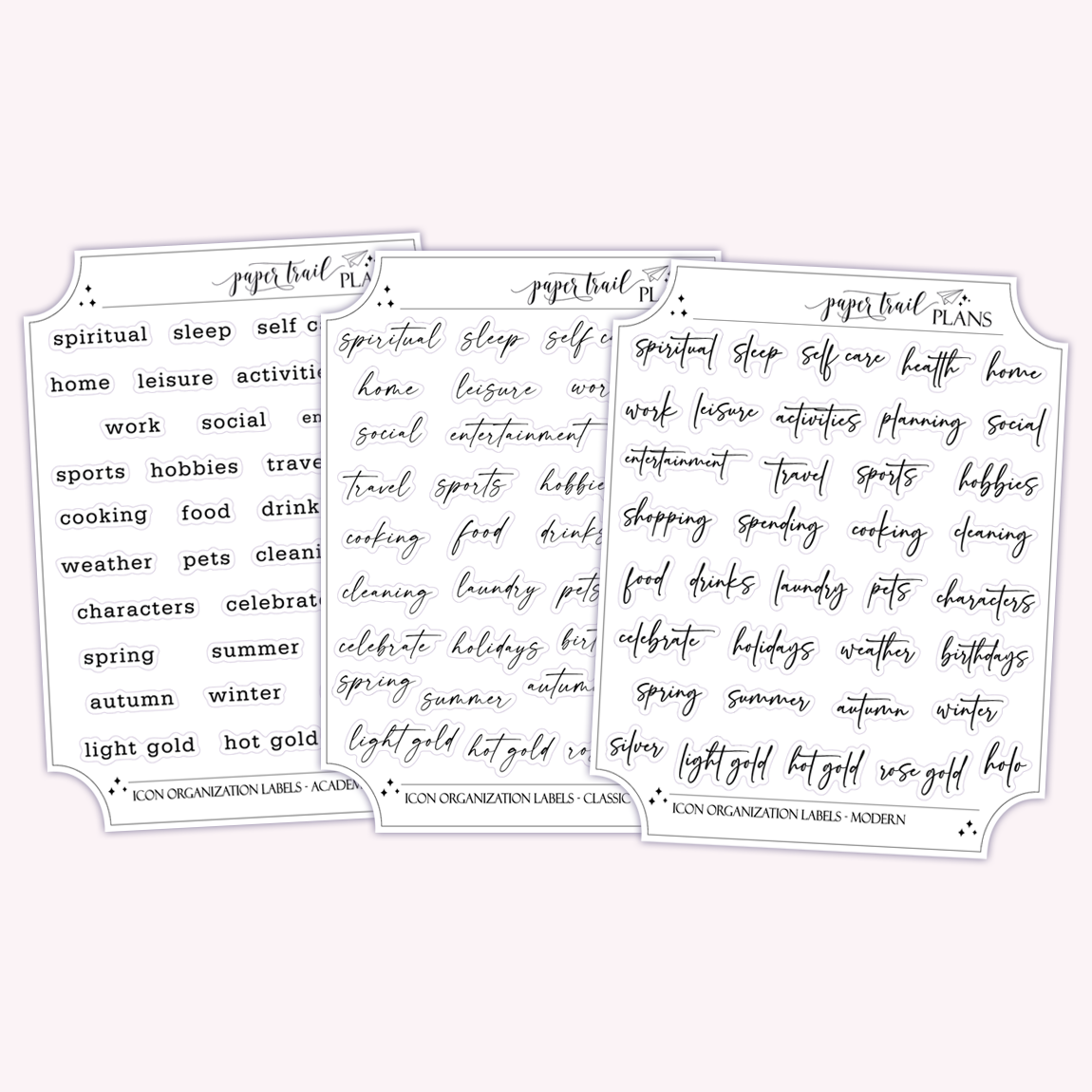 Icon Organization Labels