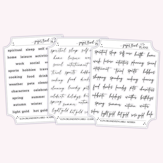 Icon Organization Labels
