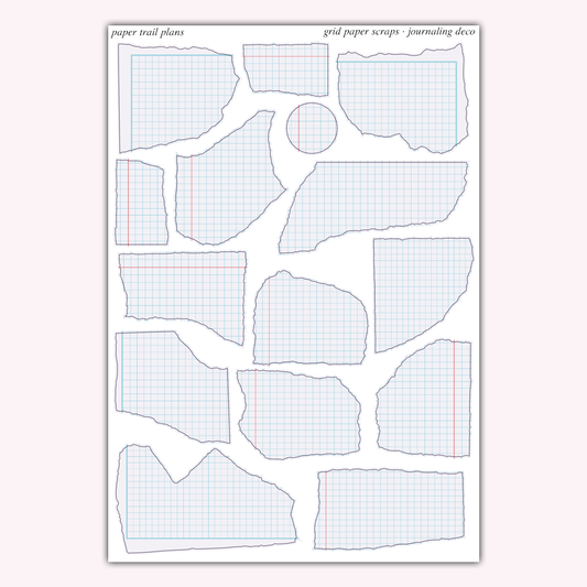 Journaling Deco - Grid Paper Scraps
