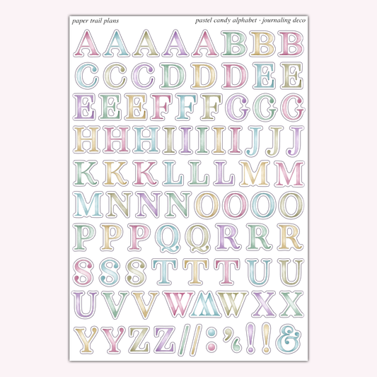 Journaling Deco - Pastel Candy Alphabet