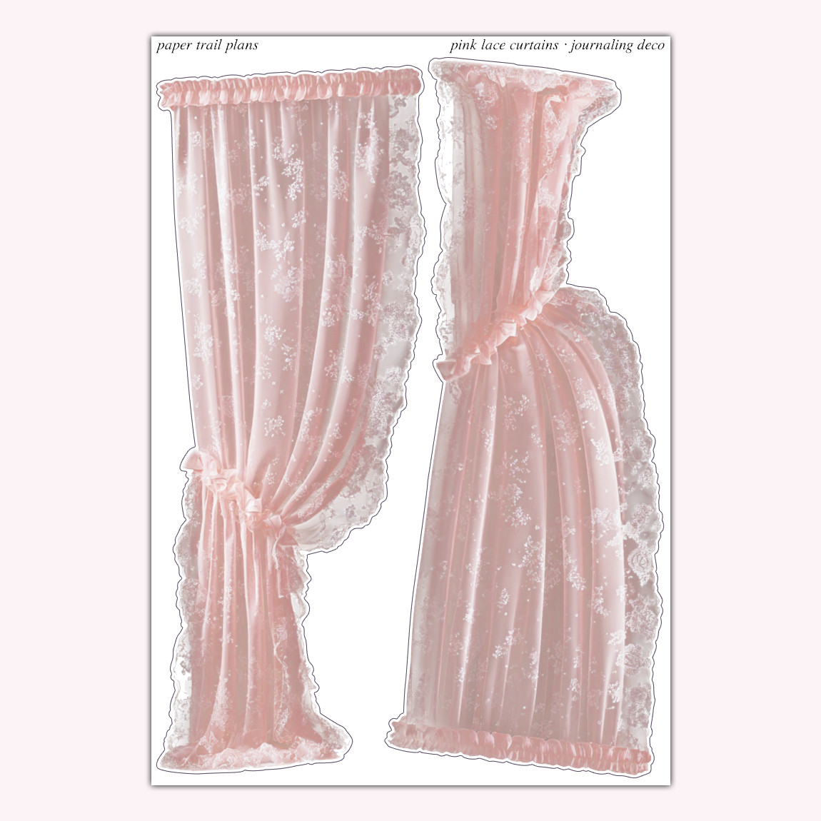 Journaling Deco - Pink Lace Curtains