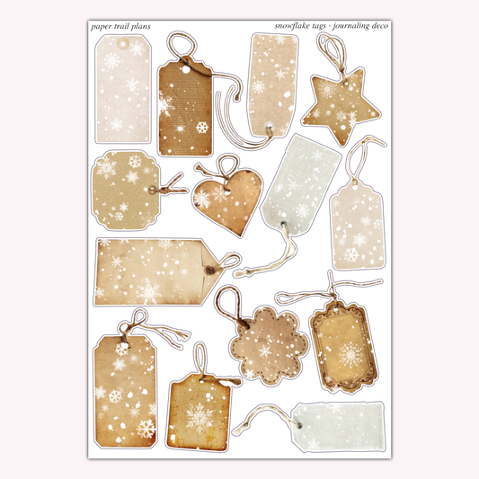 Journaling Deco - Snowflake Tags