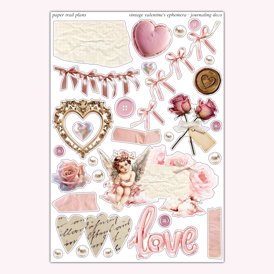 Journaling Deco - Vintage Valentine's Ephemera