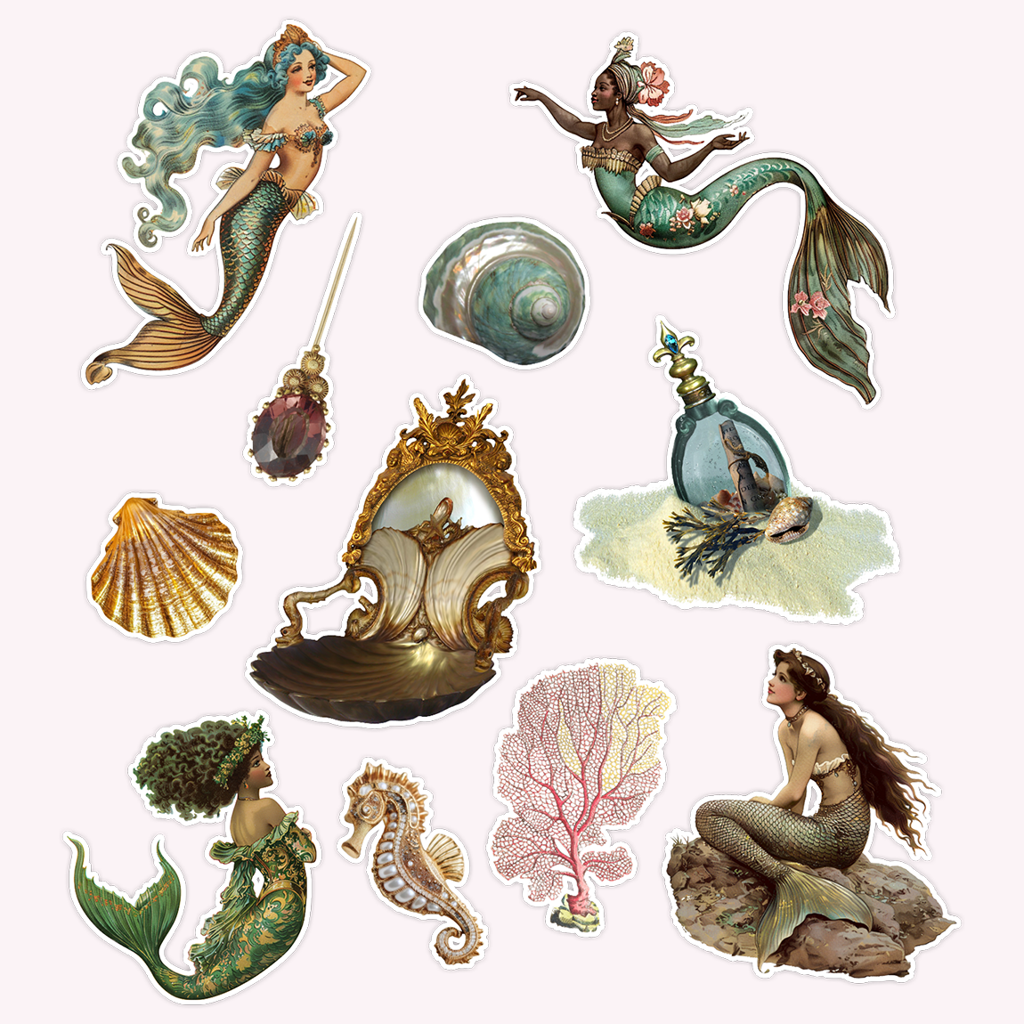 Mermaid Die Cut Sticker Set