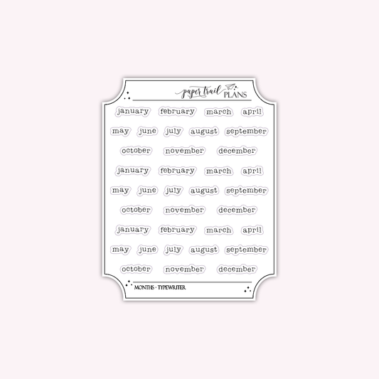 Months - Typewriter