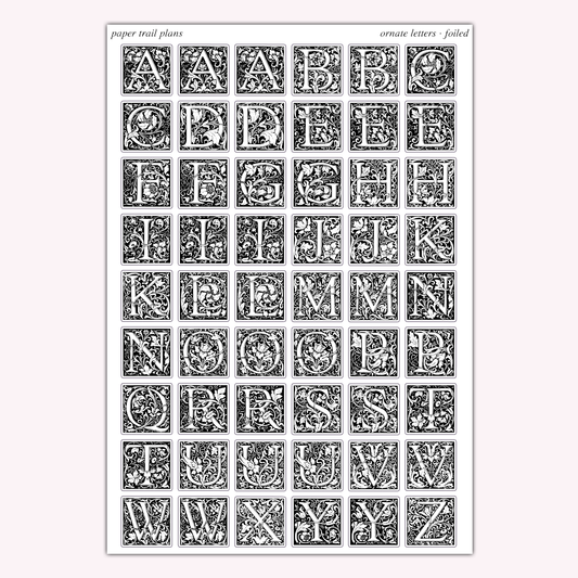 Ornate Letters - Foiled