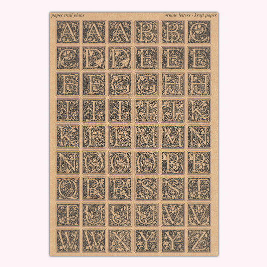 Ornate Letters - Kraft Paper