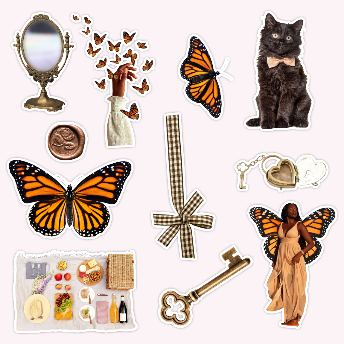 Papillon Die Cut Sticker Set