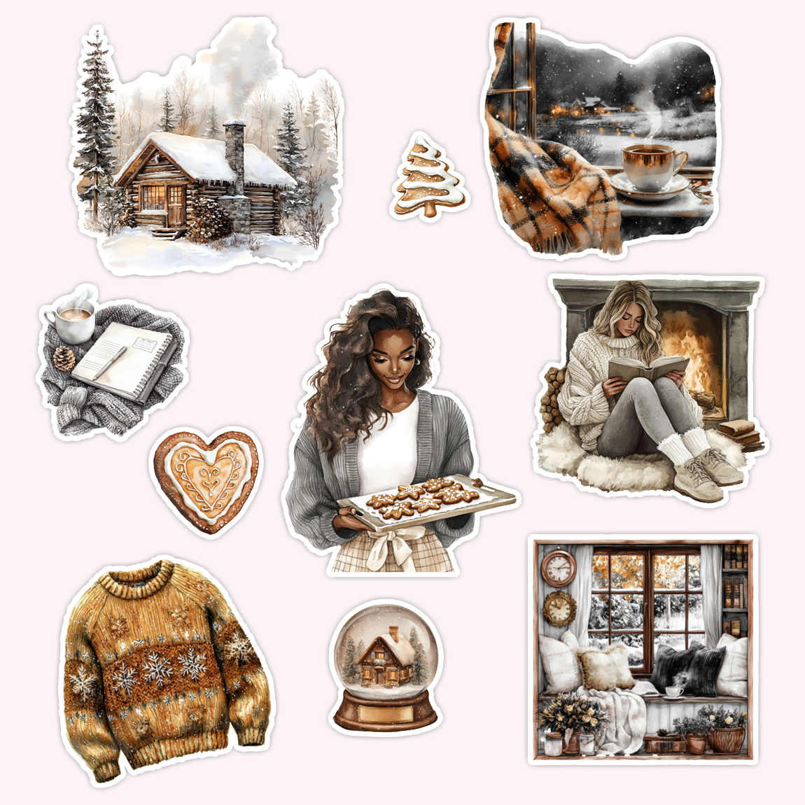 Snowed In Die Cut Sticker Set