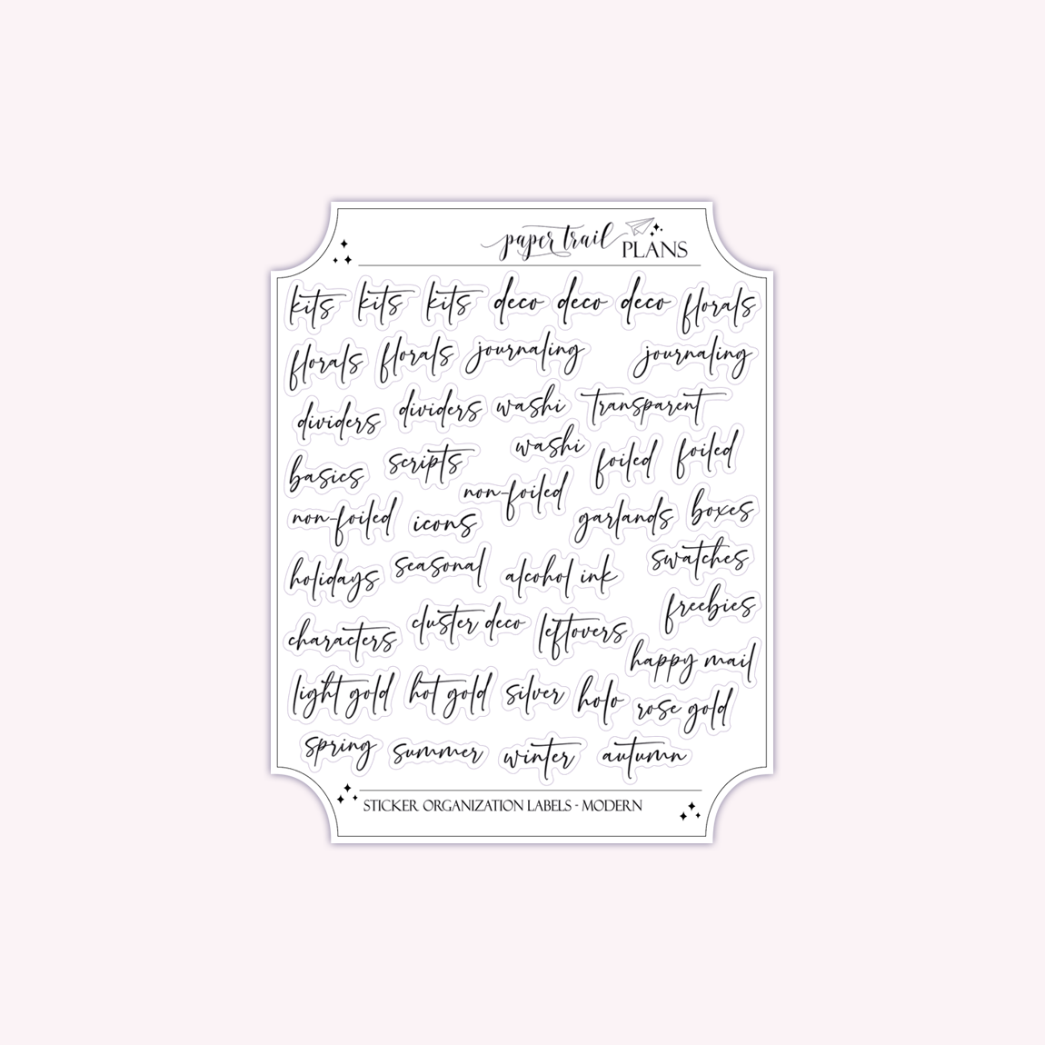 Sticker Organization Labels