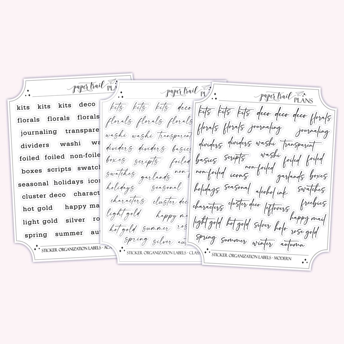 Sticker Organization Labels