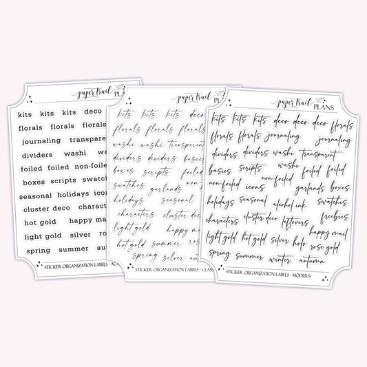 Sticker Organization Labels