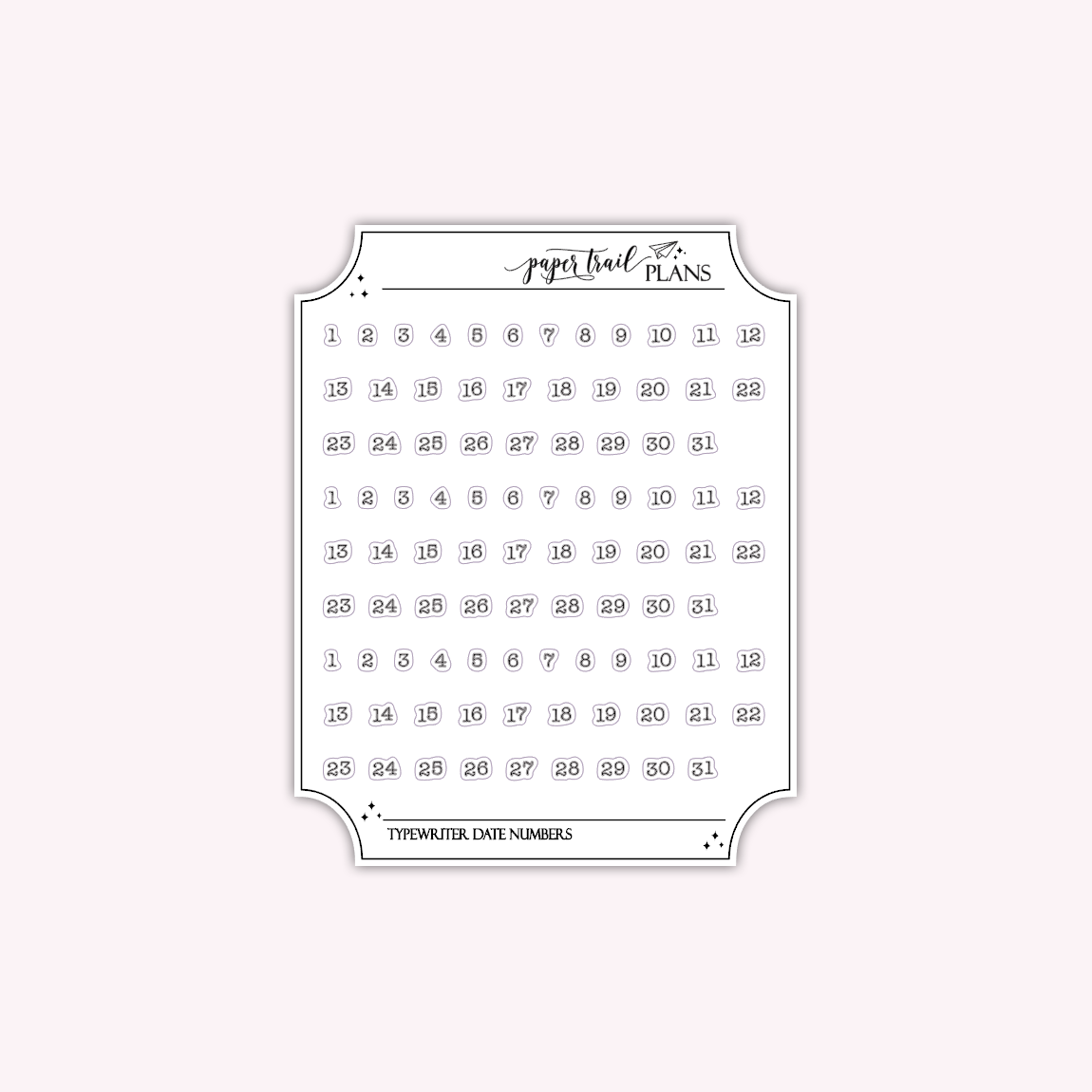 Date Numbers - Typewriter