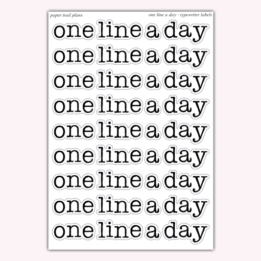 Typewriter Labels - One Line A Day