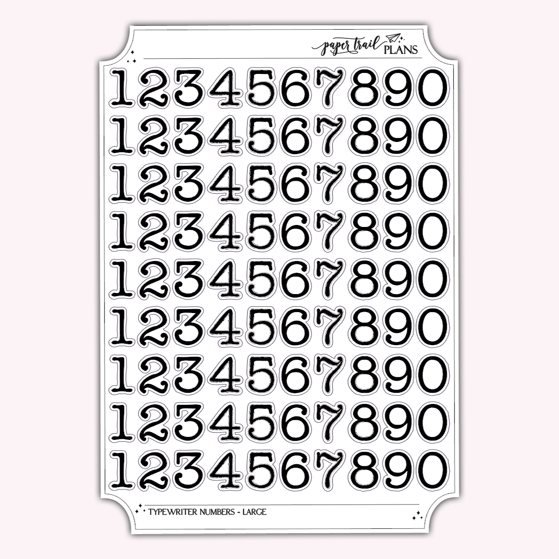 Typewriter Numbers - Large