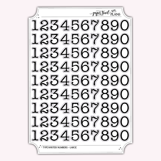 Typewriter Numbers - Large