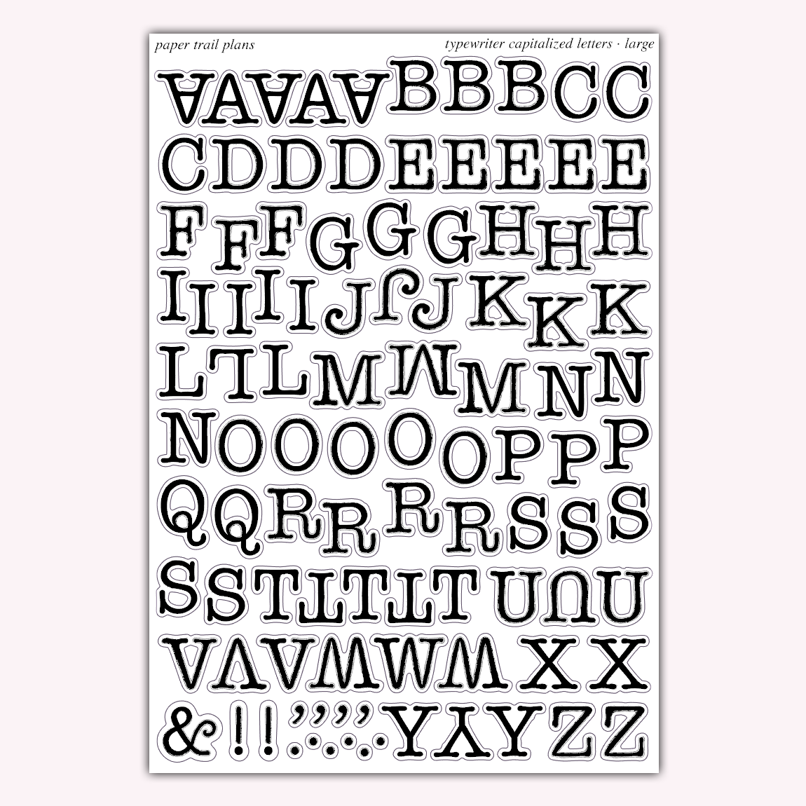 Typewriter Capital Letters - Large