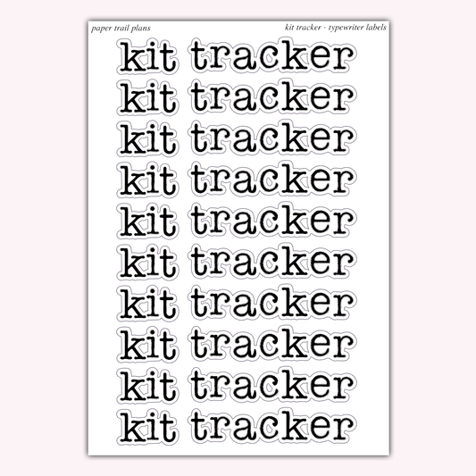 Typewriter Labels - Kit Tracker