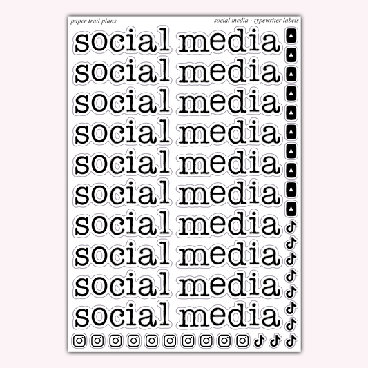 Typewriter Labels - Social Media