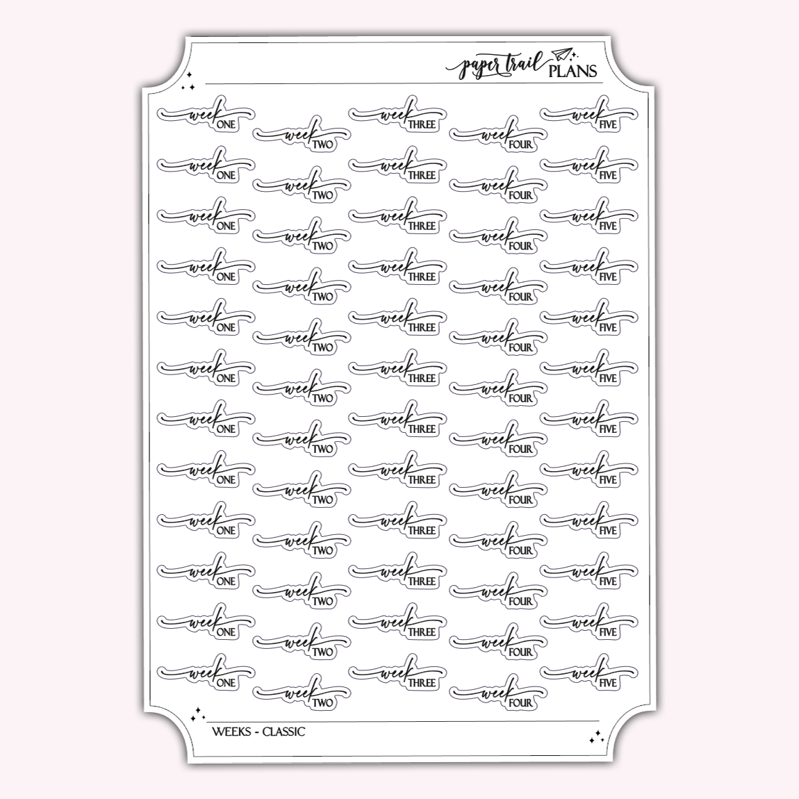 Weeks 1 - 5 Organizational Labels