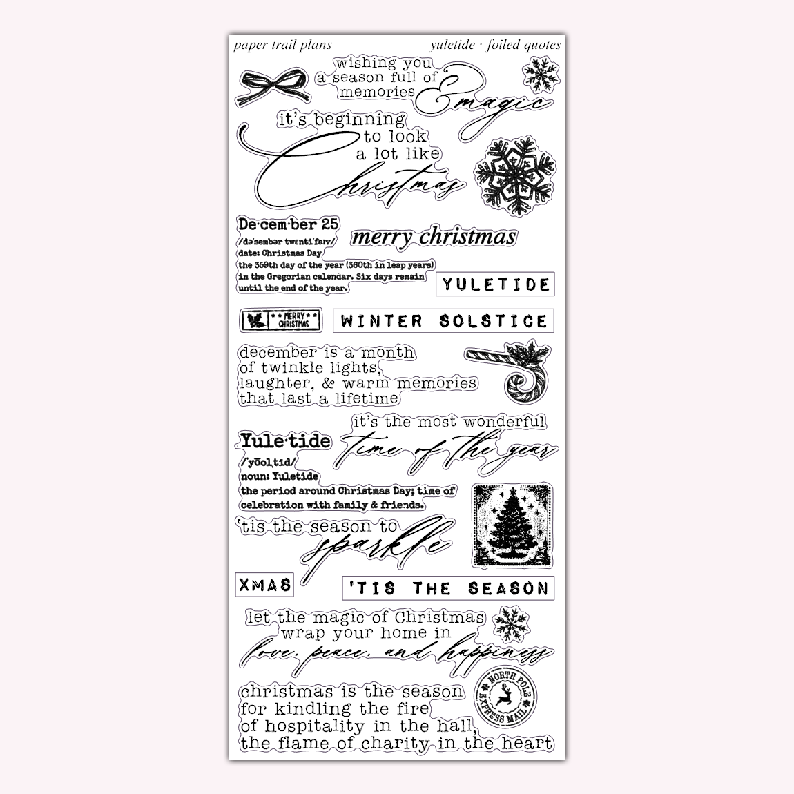 Yuletide - Foiled Quotes