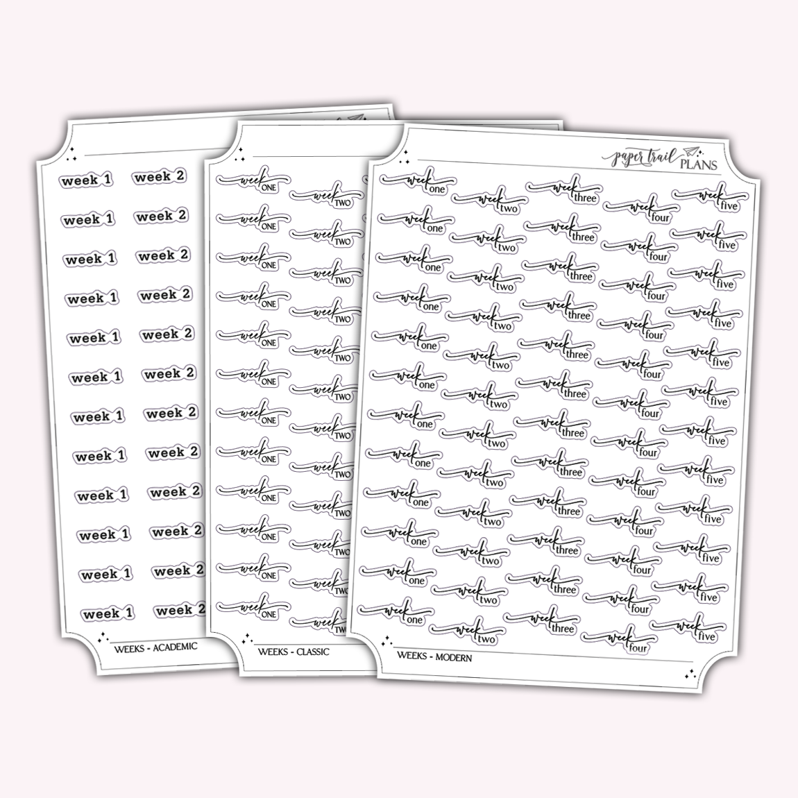 Weeks 1 - 5 Organizational Labels