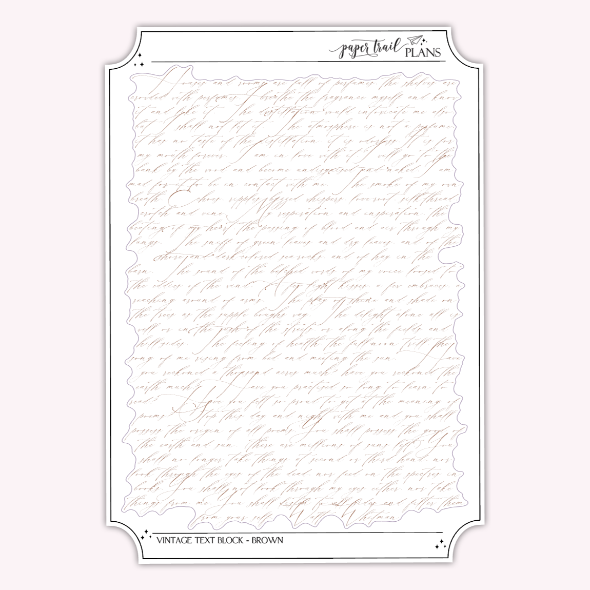 Journaling Paper Trail Plans Journaling paper trail plans