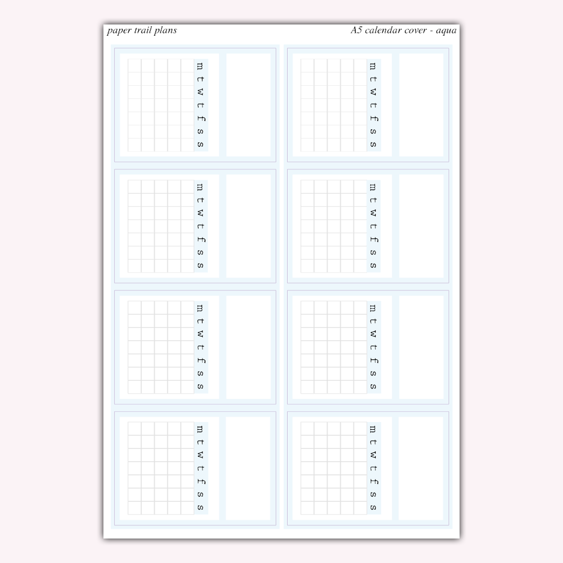 A5 Calendar Covers