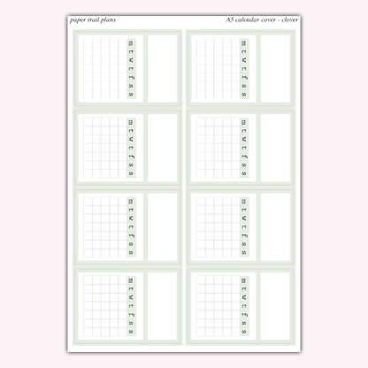 A5 Calendar Covers